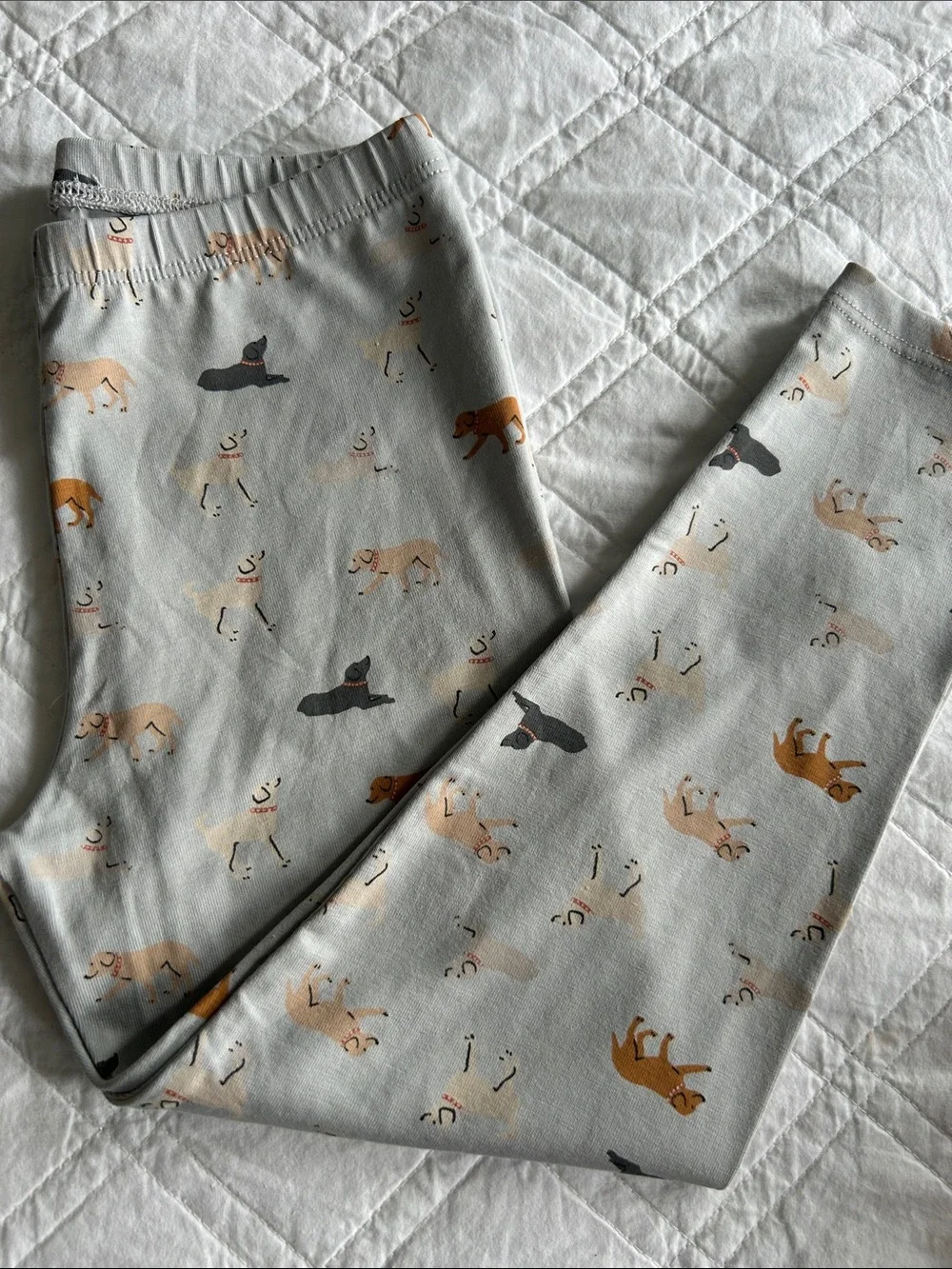 Kids Light Gray Dog-Print Pajama Pants